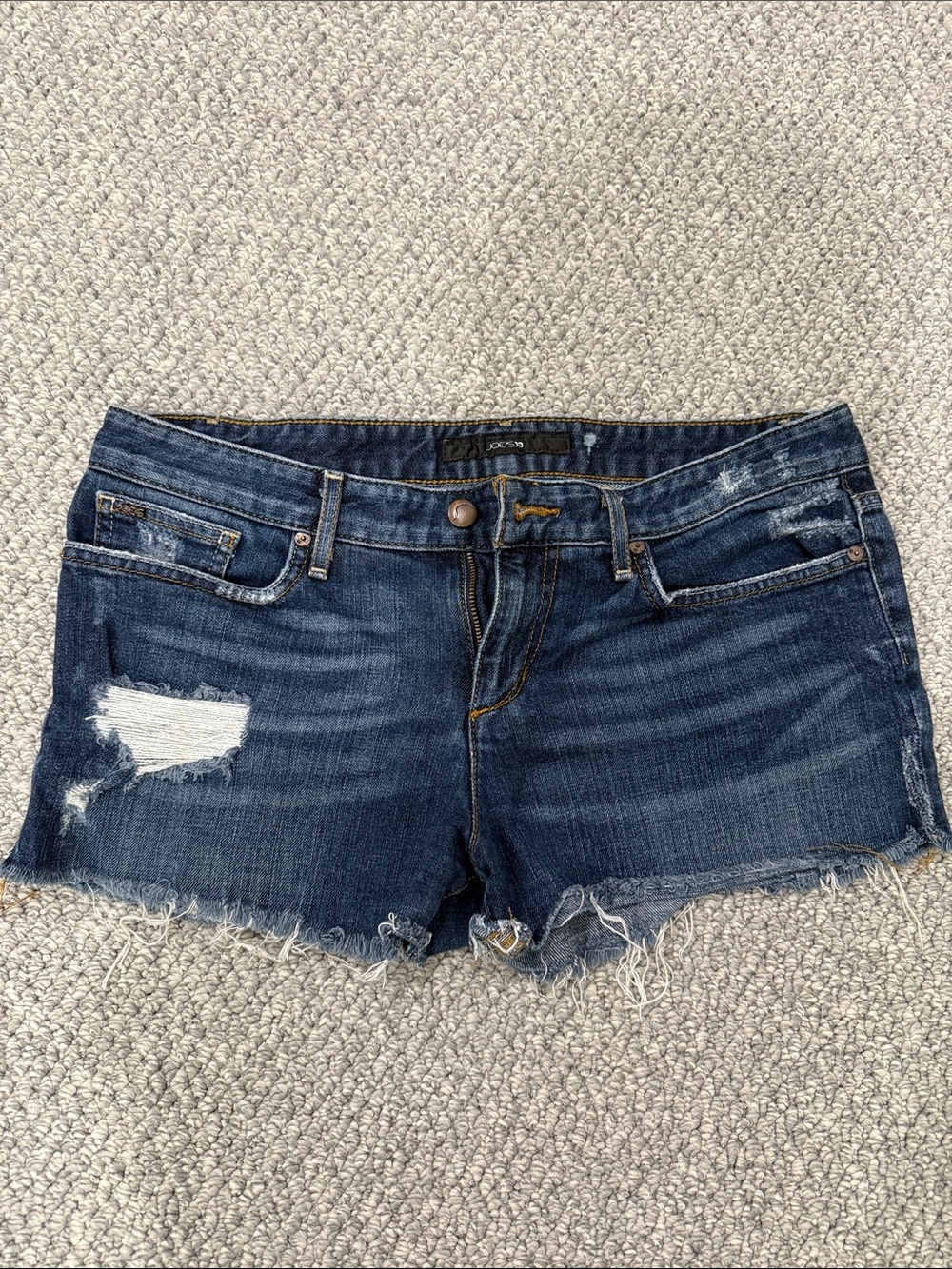Joe's Jeans Dark Blue Distressed Denim Cutoff Shorts